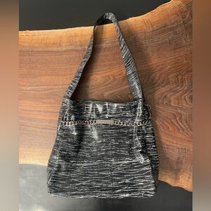 EUC HENRI BENDEL RARE HOBO SHOULDER BAG SNAKESKIN PRINT LEATHER